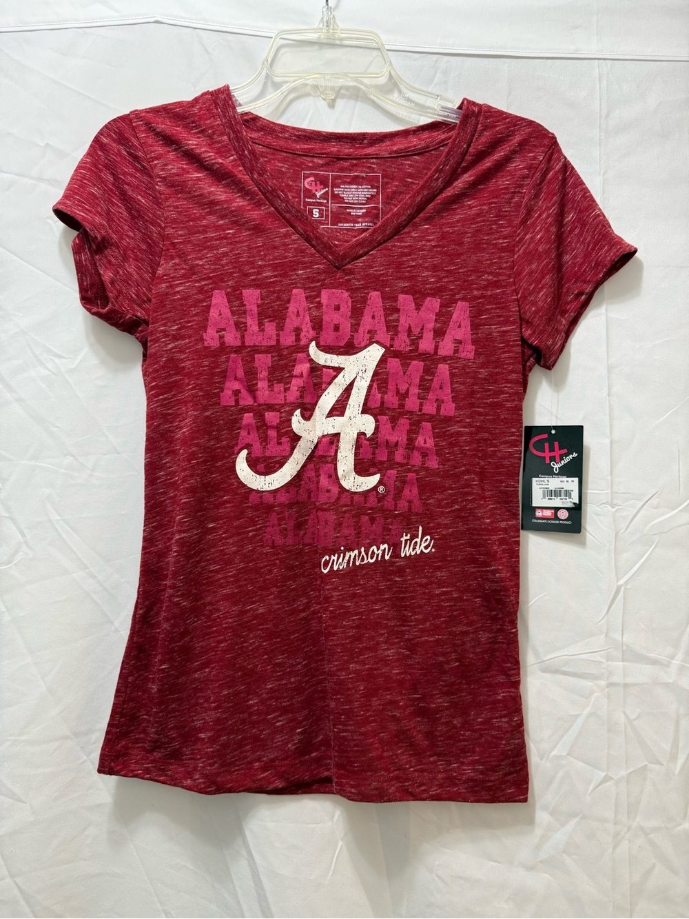 Campus Heritage Alabama Crimson Tide V-Neck Tee - Crimson, White